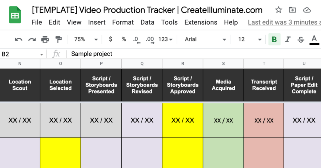 Video Production Tracker - FREE Template